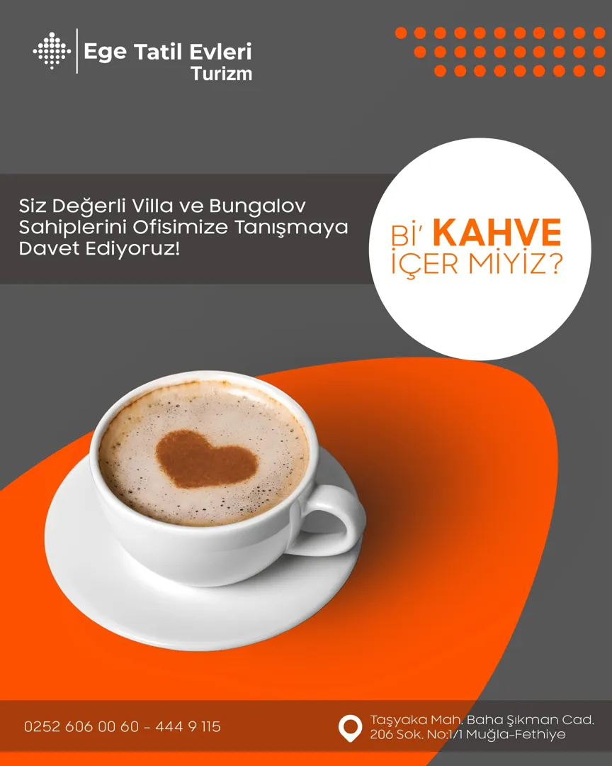Fethiyede Villa ve Bungalov Sahiplerine Kahveli Davet | Ege Tatil Evleri